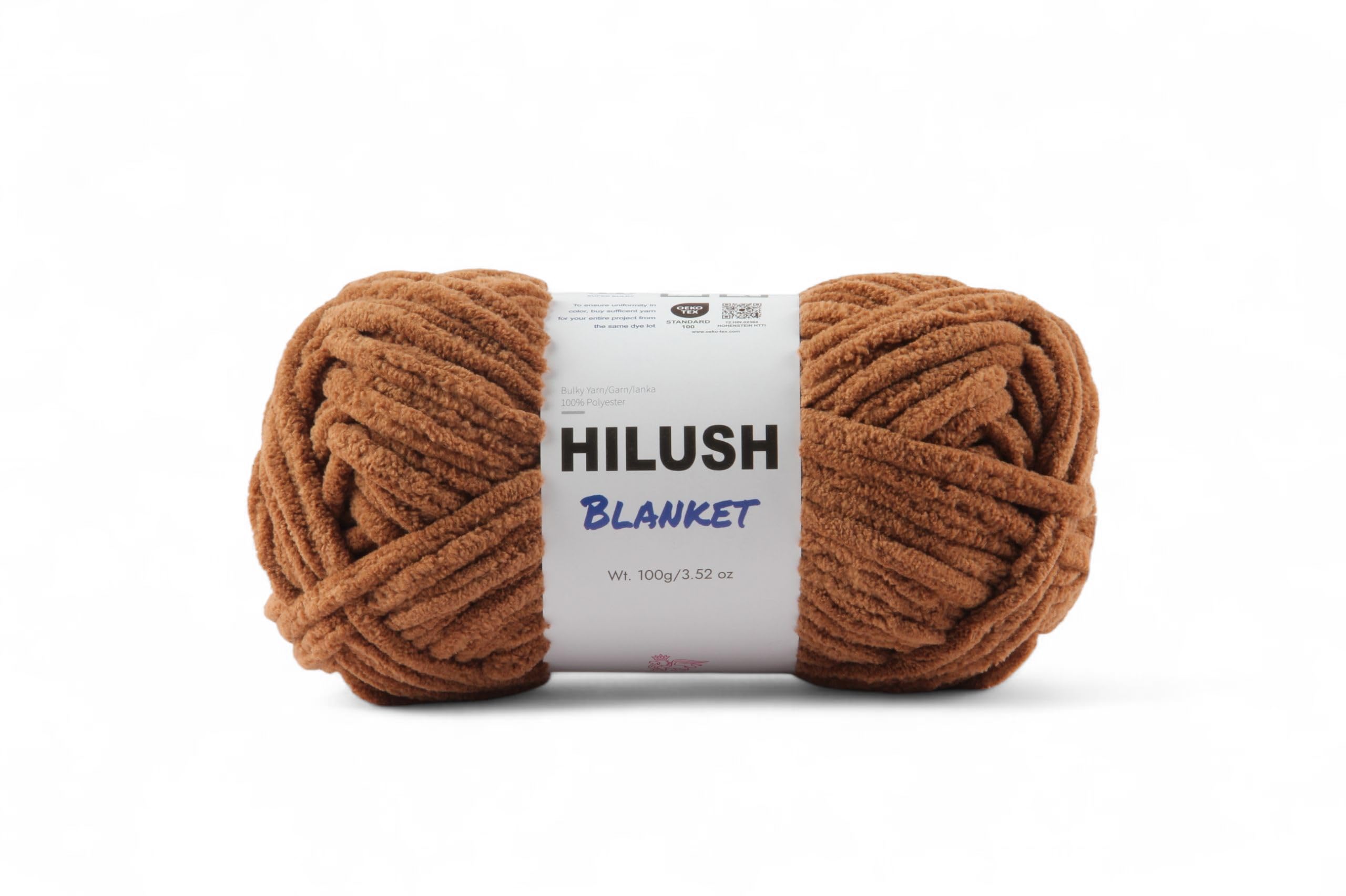 HILUSH, Wool, Blanket, Chenille Yarn Supersoft Hand Knitting Wool Ball, (1 Ball/100 Gram Each) Ball Suitable for Craft, Babywear, Baby Blankets, 6 Bulky, Shade no - HLB001 (Brown)-image-13