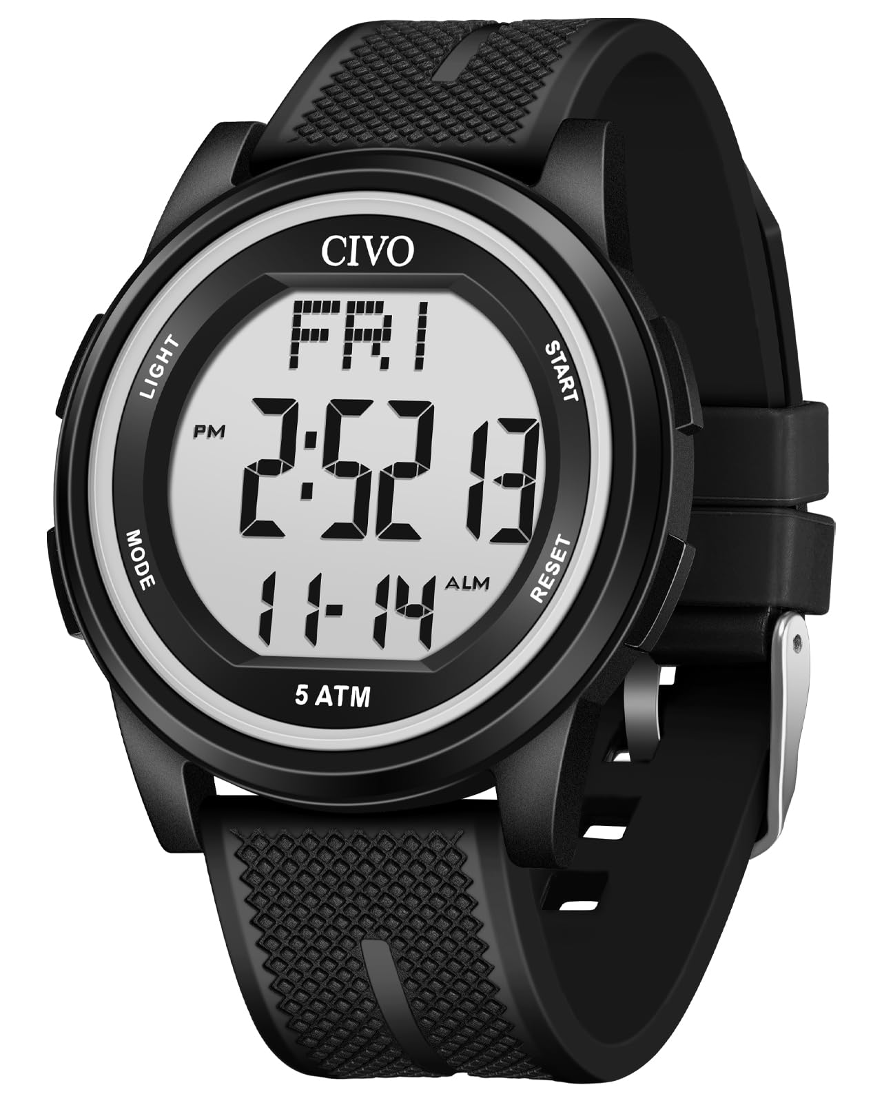 CIVO Digital Watches for Men Outdoor: Waterproof Sport Watch with Stopwatch Alarm Date - LED Backlight Countdown for Running and Cycling