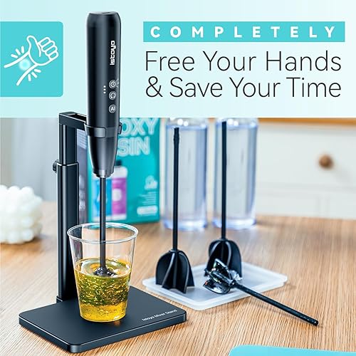 Miniatura 2 de ISTOYO Mezclador de resina recargable Ultra, mezclador epoxi mejorado de 3 velocidades con modo AI, mezclador de resina epoxi, agitador de resina