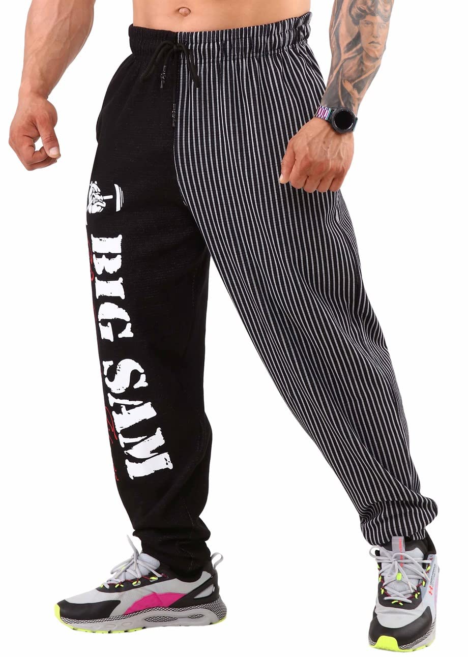 Men's Activewear Oversize Baggy Trackpants, Bodybuilding Workout Comfort Design Baggy Muscle Pants