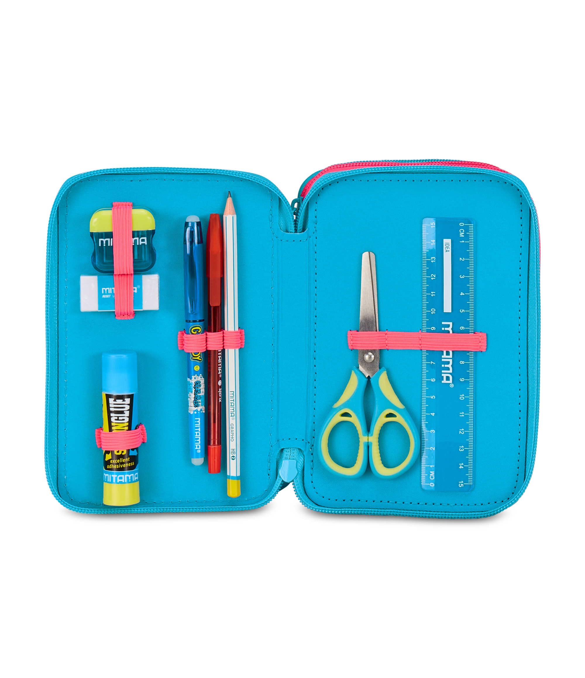 Seven Mermaid Magic Astuccio Scuola 3 Zip, Celeste, Portapenne Triplo Scomparto Completo Di Penne, Matite, Colori, Scuola Elementare, Bambina