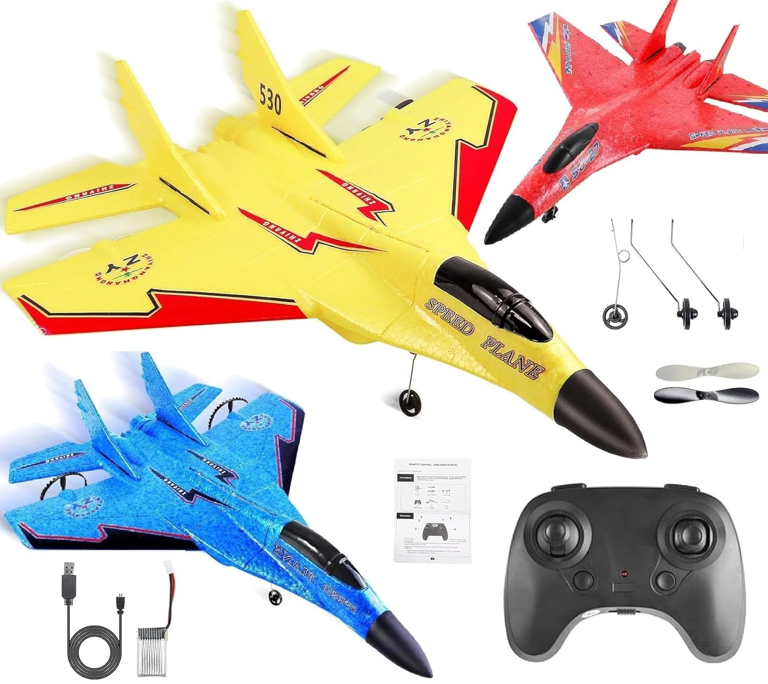 Amitasha Remote Control Airplane for Kids & Adults, Epp Foam RC Airplane Jet Aircraft RC Glider Automatic Balance Gyro Plane with Night Lights, Stunt RC Gifts for Boys-image-48