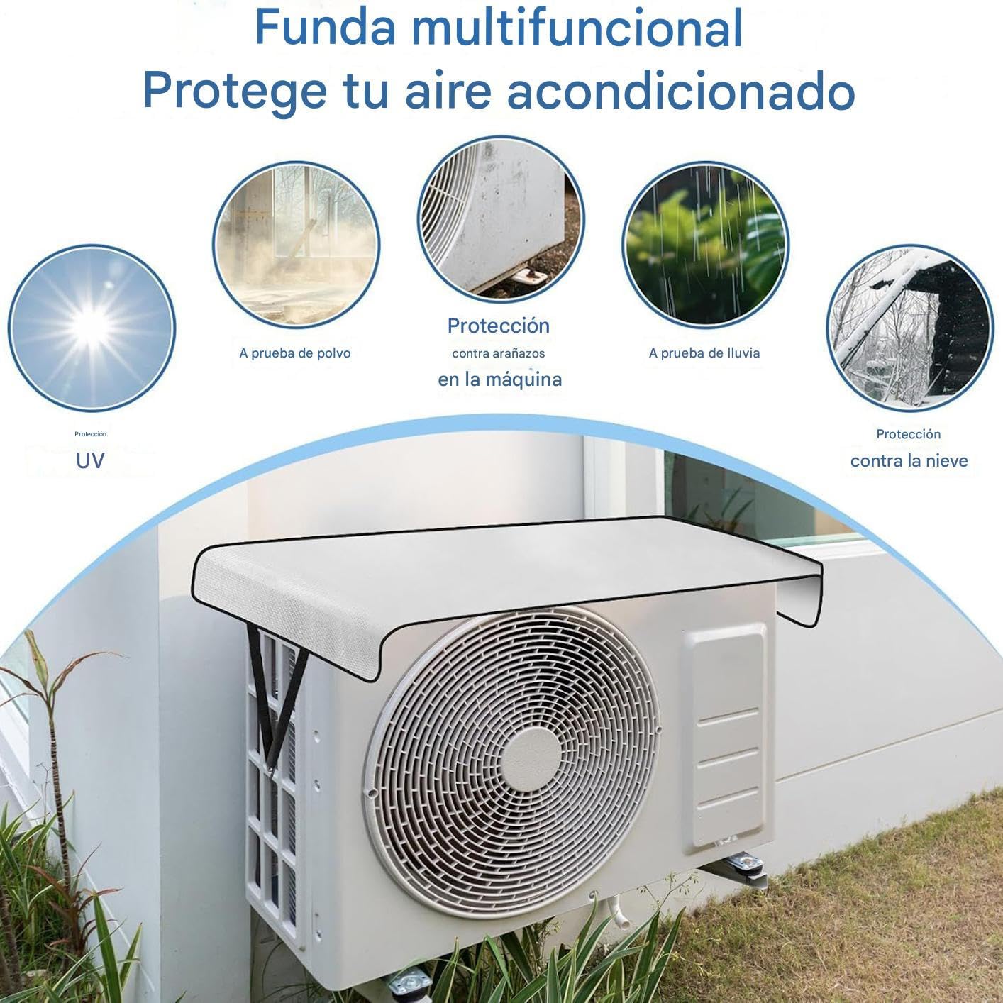 Fundas Exteriores Para Aire Acondicionado,Cubierta Impermeable De Alta Resistencia Para Unidad Exterior - Cubierta Impermeable Exterior Protección Contra Calor Estival Y Clima Invernal