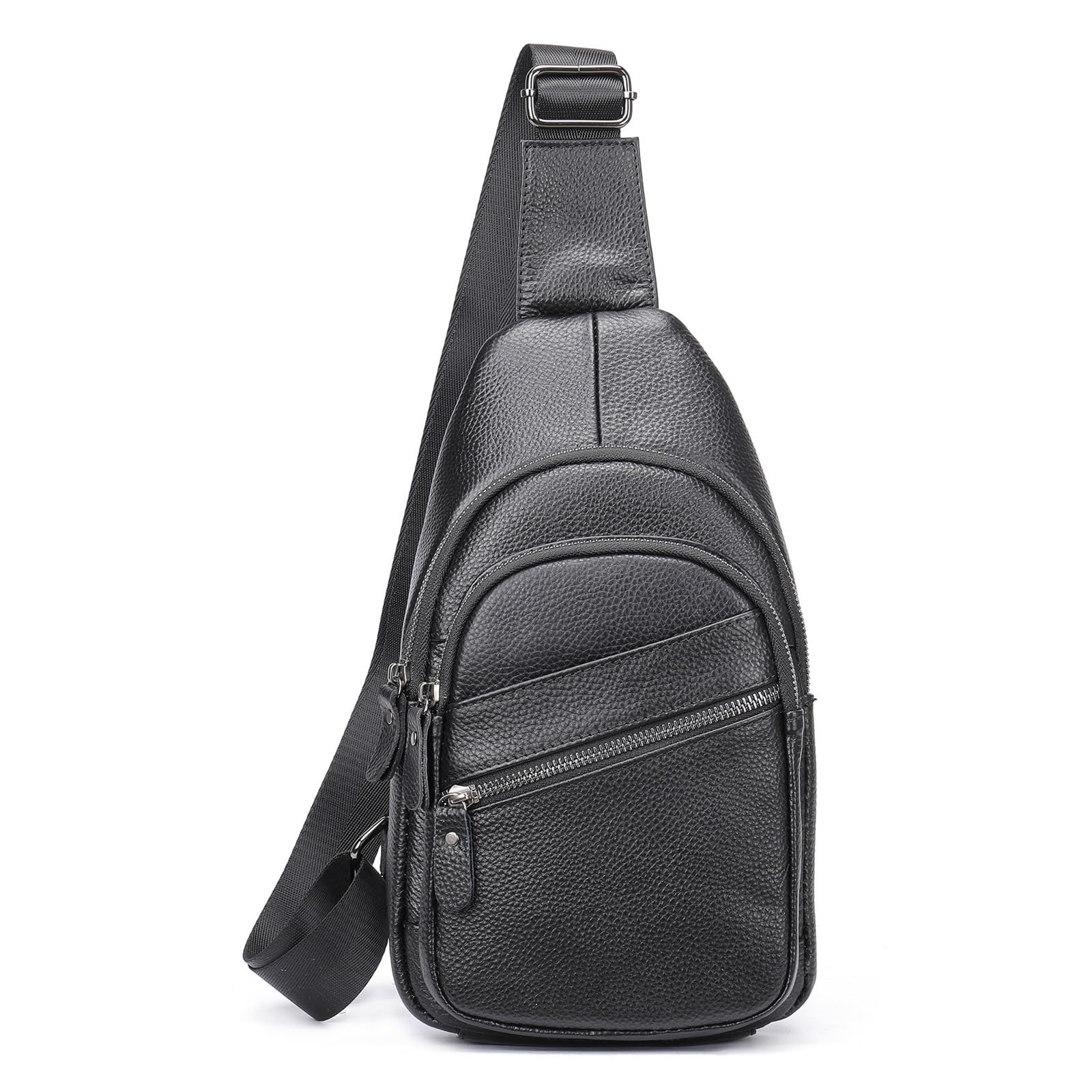 Mens Waist Pack Crossbody Bag Single Shoulder Vintage Large Capacity Outdoor Waist Pack First Layer