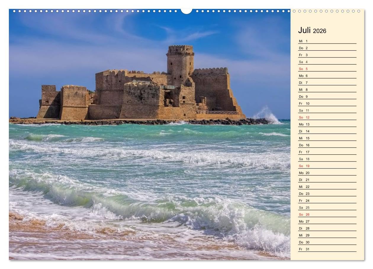 Burgen in Italien (hochwertiger Premium Wandkalender 2026 DIN A2 quer), Kunstdruck in Hochglanz: Einige der schönsten Festungen und Burgen Italiens (CALVENDO Orte)