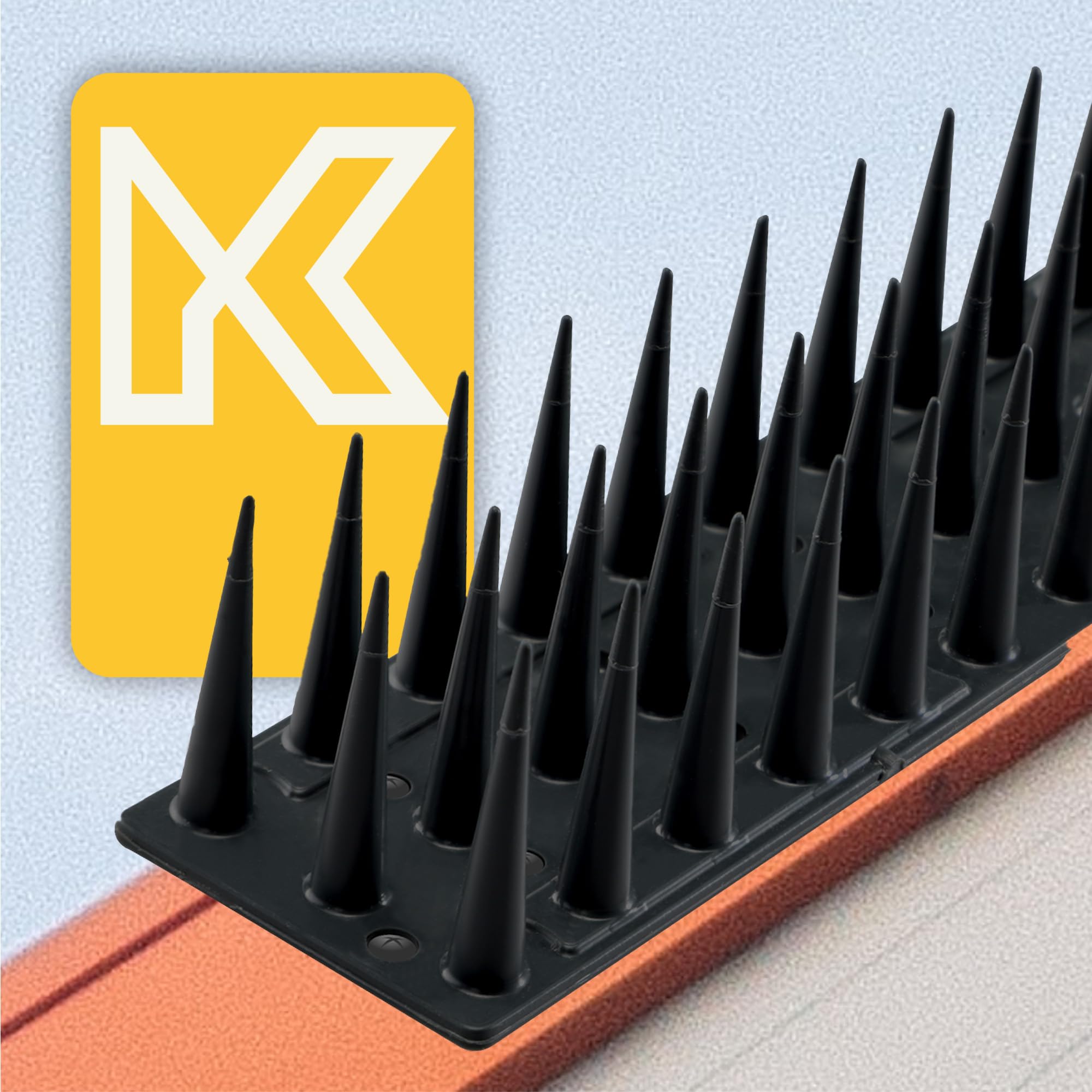 KADAX Set di 48 Dissuasori per Piccioni in Plastica, Dissuasore per Uccelli da Balcone, Scaccia Piccioni, Spuntoni per Corvi, Disabituante Anti Piccioni (48, Nero)