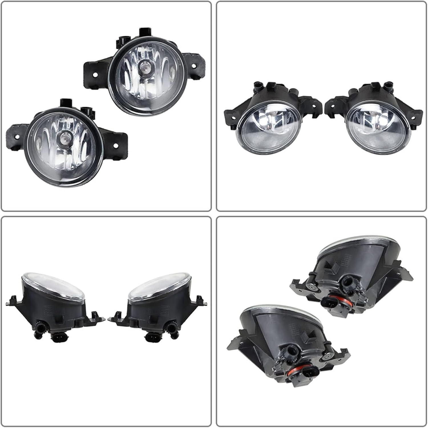 munirater 2-Pack Clear Lens Bumper Driving Fog Lights Assembly with Wiring and Switch Kit Replacement for Ver-sa Sedan 2012-2014