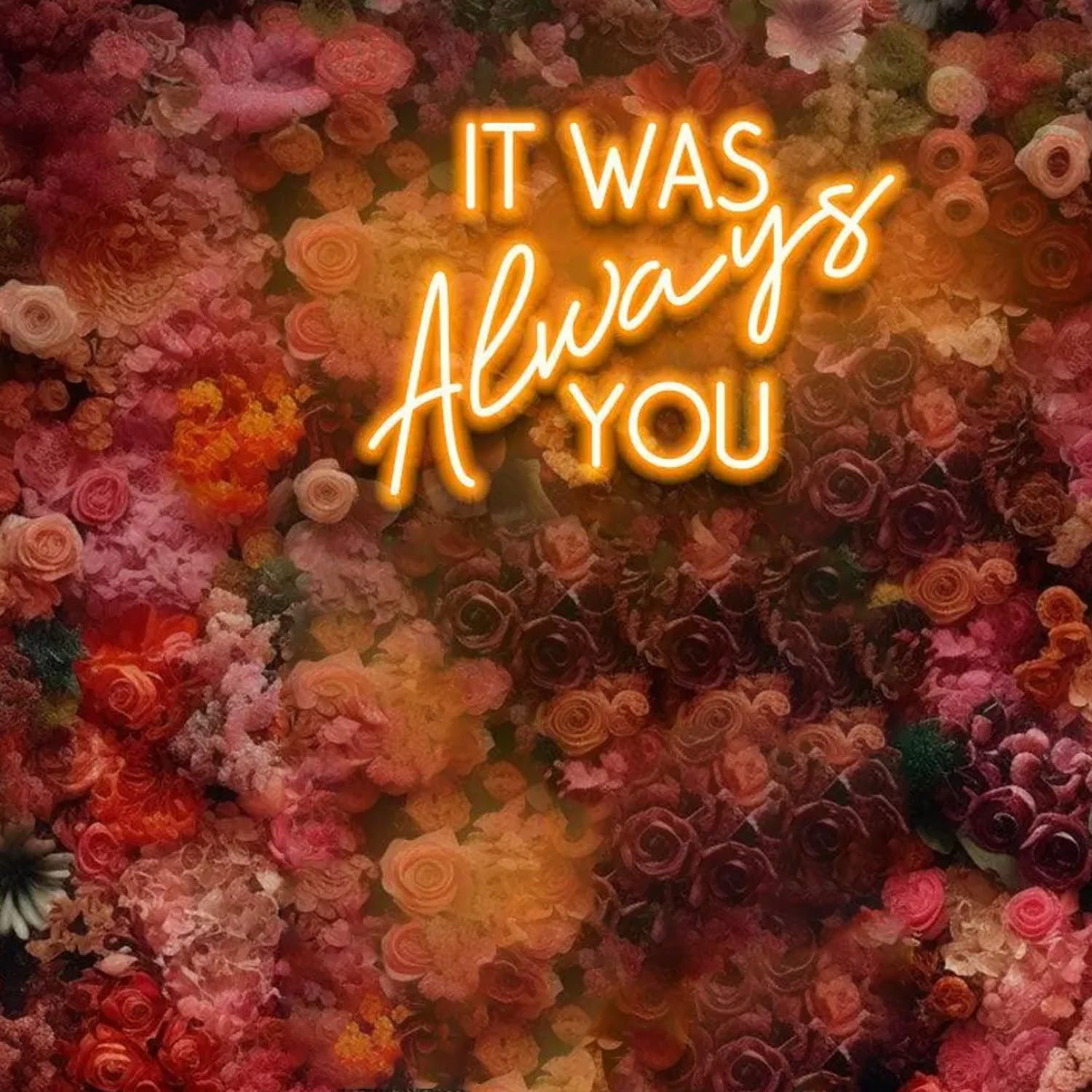 Letrero de neón de boda con texto en inglés "It was Always You", luz de neón regulable para boda, compromiso, fiesta de cumpleaños, aniversario, regalo de cumpleaños
