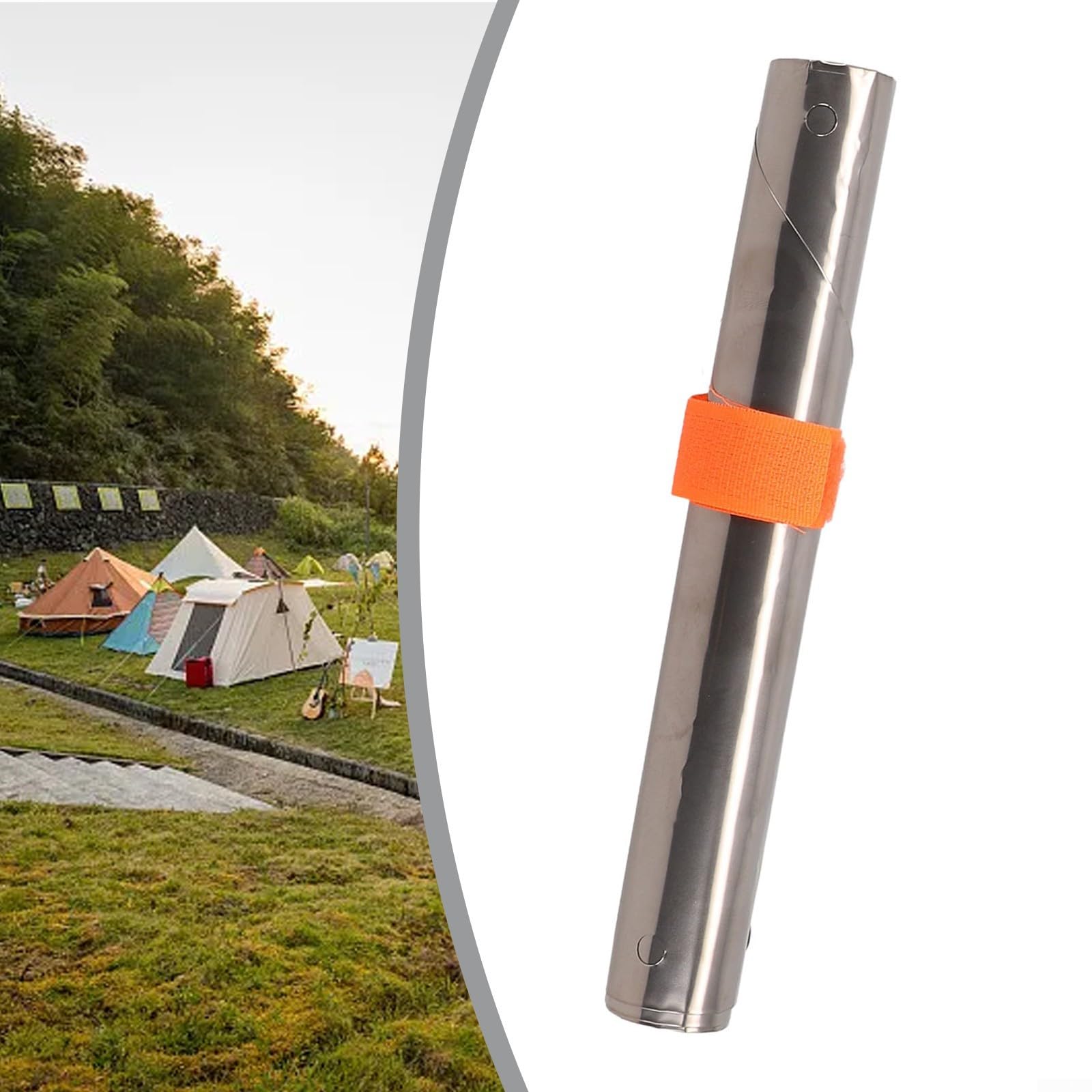 Tragbarer Titan-Windschutz, Magnetverschluss, höhenverstellbar, einfache Lagerung (19 cm)