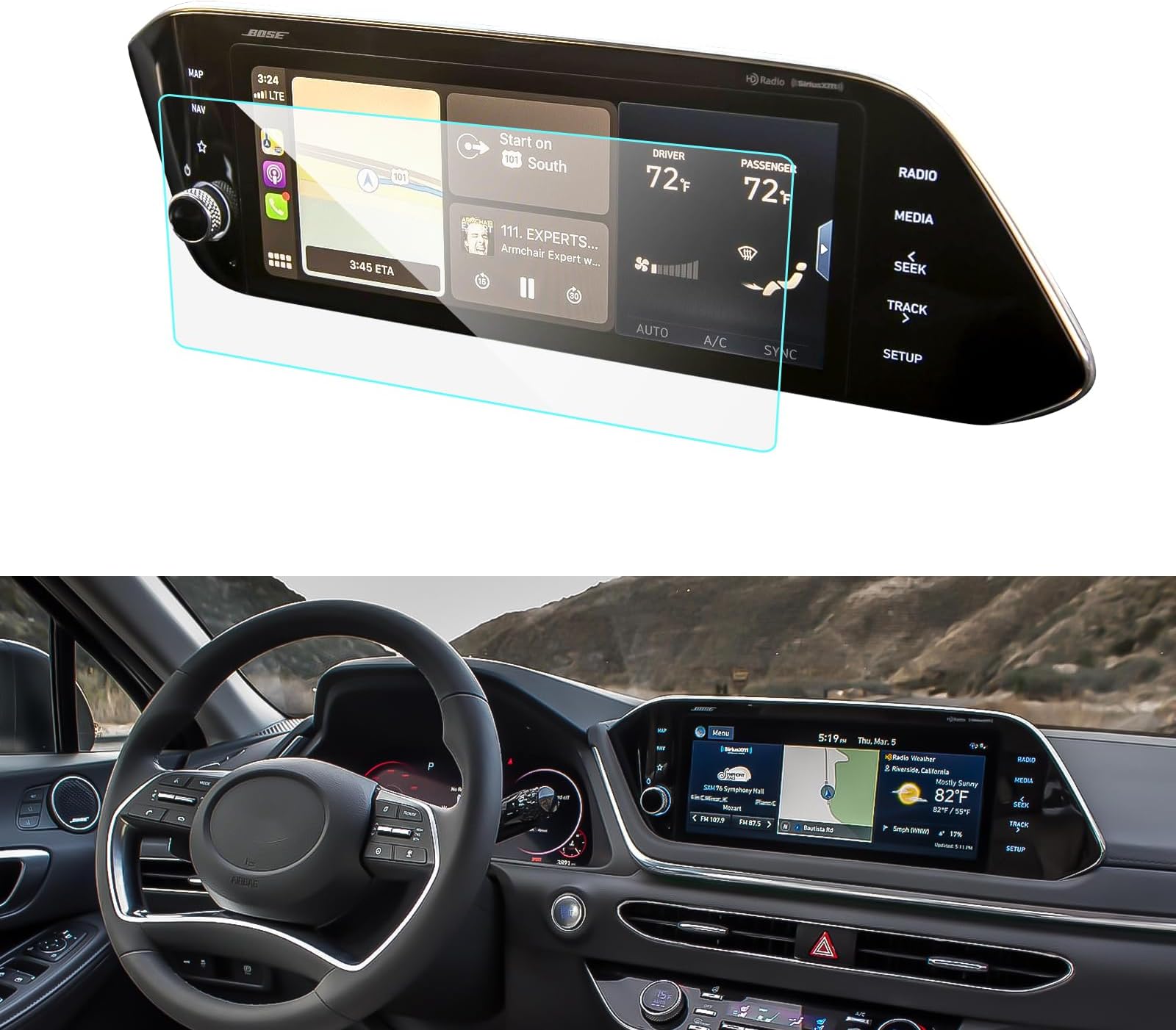 Amazon.com: ZCLINKO for 2020-2023 Hyundai Sonata Screen Protector 10 ...