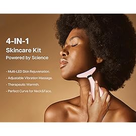 VRAIKO Lily Neck Face Massager, Face Sculpting Tool, Skin Rejuvenation Device with Thermal, Triple Action LED and Vibration, for Anti-Aging, Lifting and Tightening Sagging Skin (Pink)