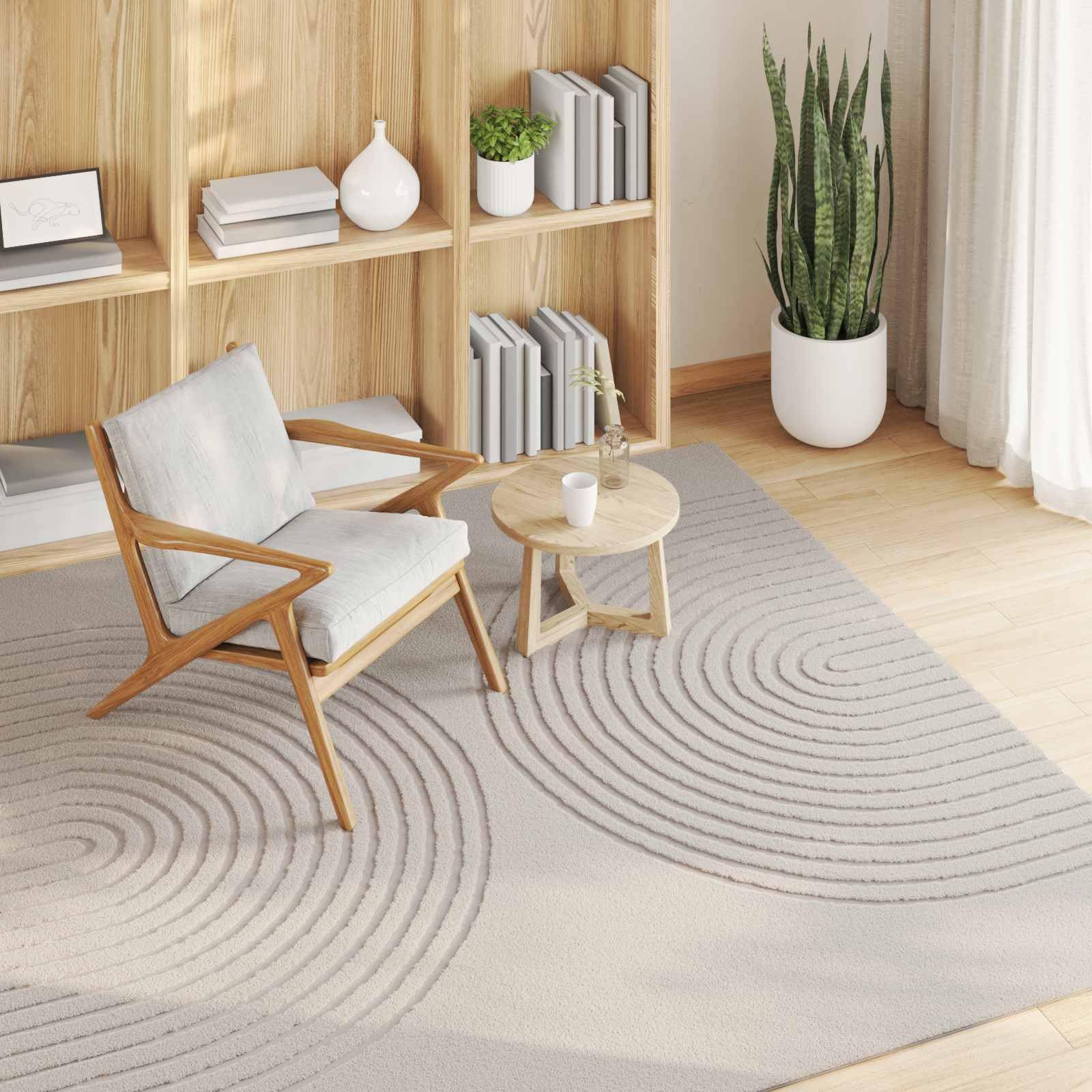 Alfombra grande para sala de estar y oficina: alfombra resistente y fácil de limpiar, lavable a máquina para mayor comodidad con acabado texturizado moderno