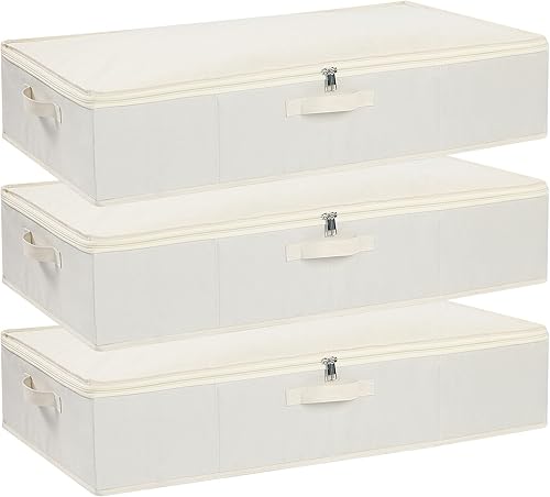 Miniatura 12 de Contenedores de almacenamiento para debajo de la cama, 23.6 x 11.8 x 5.9 pulgadas, organizadores de ropa plegables con asas, contenedores de Gris