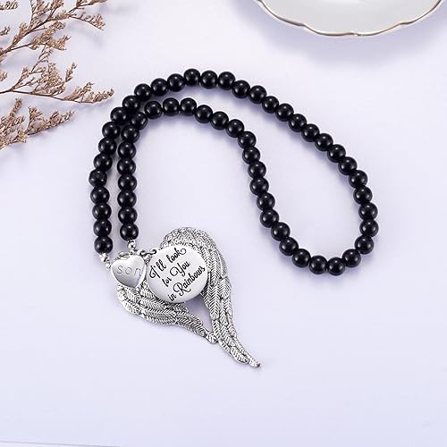 Miniatura 6 de Abalorio conmemorativo para automóvil, regalo de condolencia, recuerdo de hijo, espejo retrovisor, accesorios para colgar, ángel de la guarda,