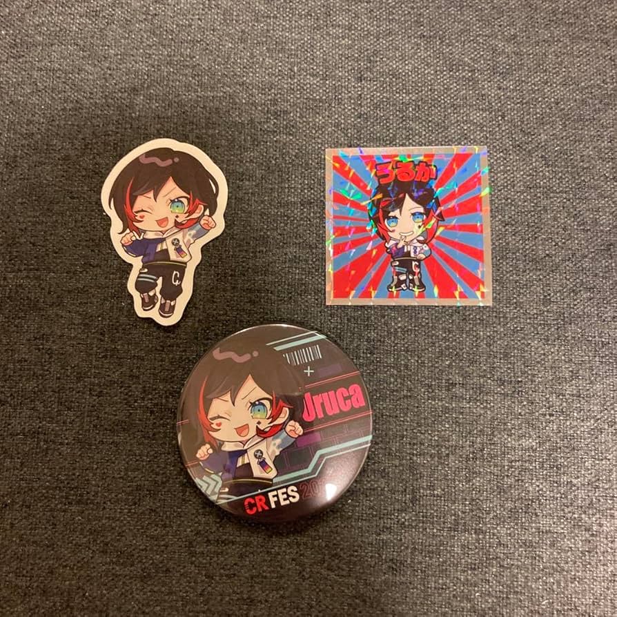 Amazon.co.jp: うるか CR crazyracoon 缶バッジ ステッカー