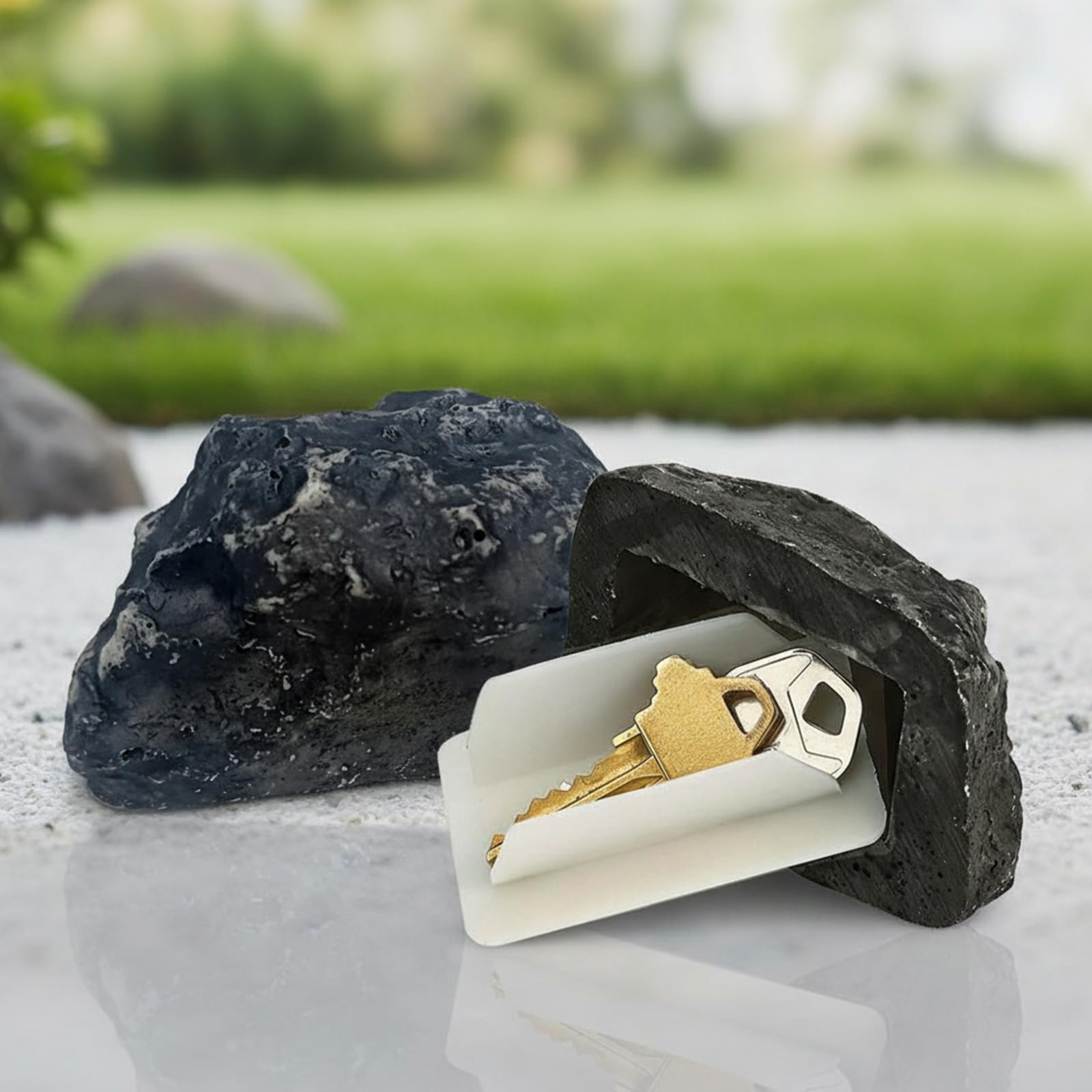Resin Simulation Stone Hider Key Box for Yard