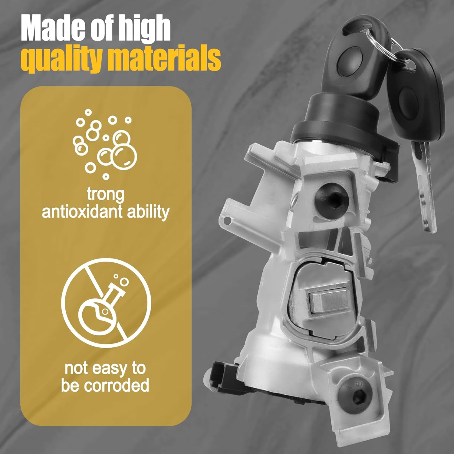 1K0905851B Ignition Switch Lock Cylinder Assembly with Key Shell Replacement for 2006-2018 VW Jetta, 2004-2011 Golf, EOS, Rabbit, Tiguan Ignition Starter Switch, Replace 1K0905841 1K0905865 - Image 4