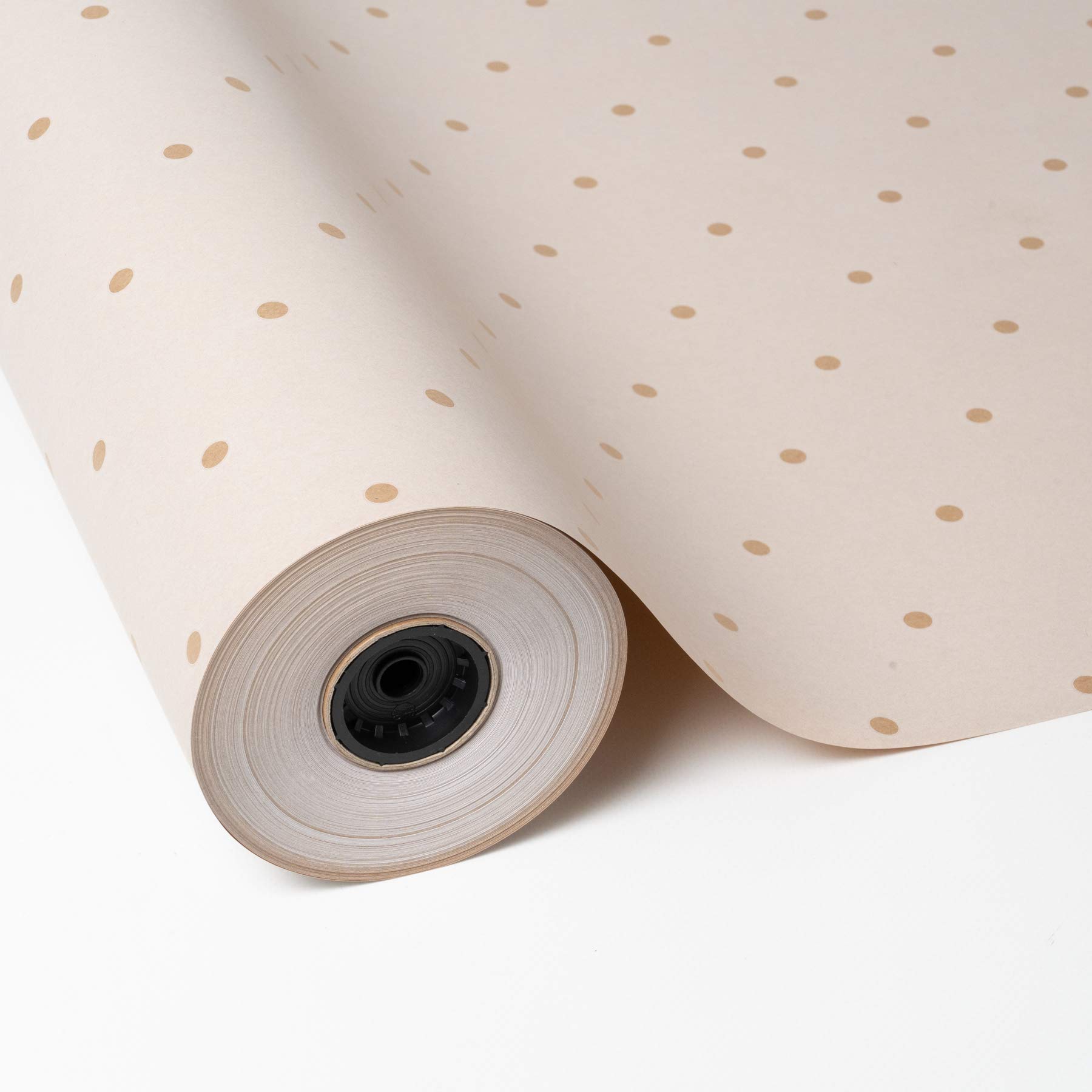 PAKOT Papel de Regalo Kraft con Puntos Marrones en Rollo Bobina Profesional para Envolver Regalos y Packaging Comercial 70 cm x 100 m