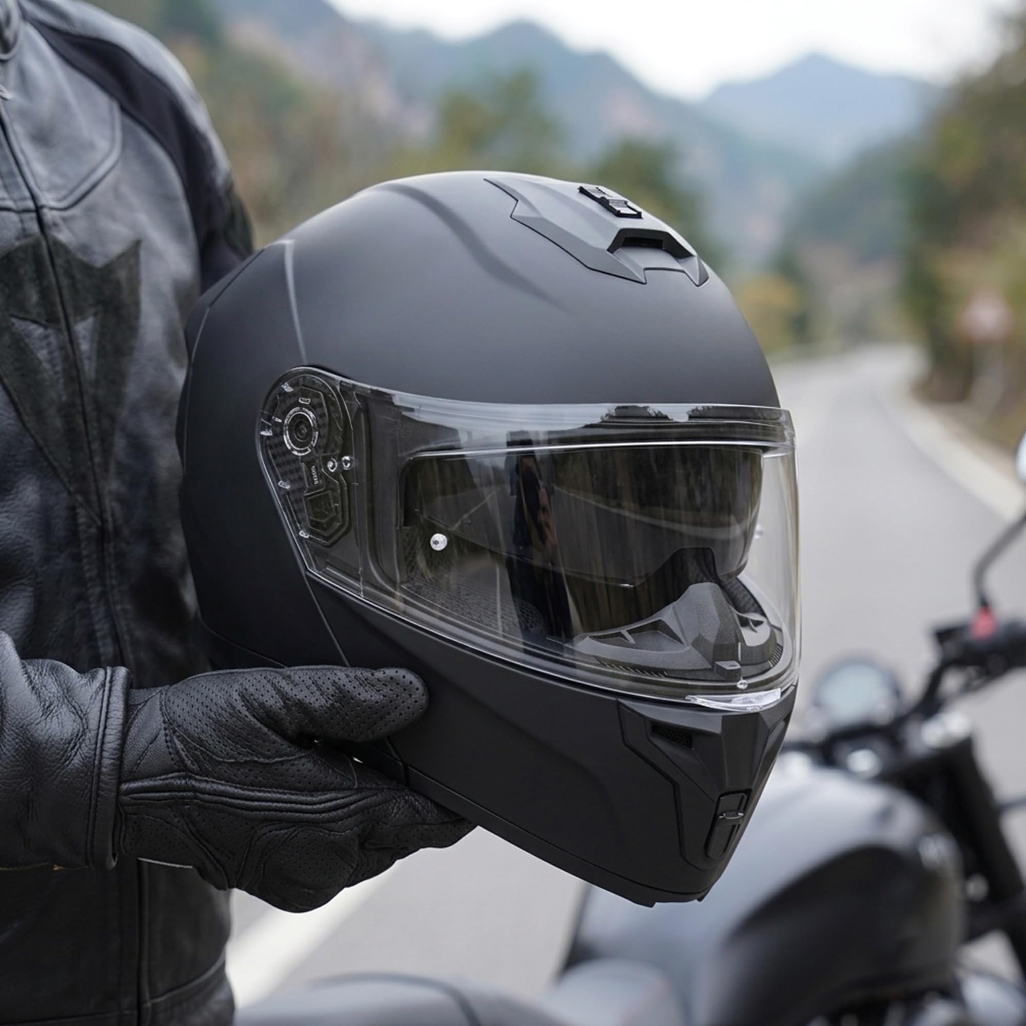Westt Motorradhelm Klapphelm ECE 22.06 und PINLOCK 70 vorbereitet | Integralhelm Klappbar mit Sonnenblende, Rollerhelm für Damen und Herren, Mopedhelm vorbereitet für Kommunikationssystem