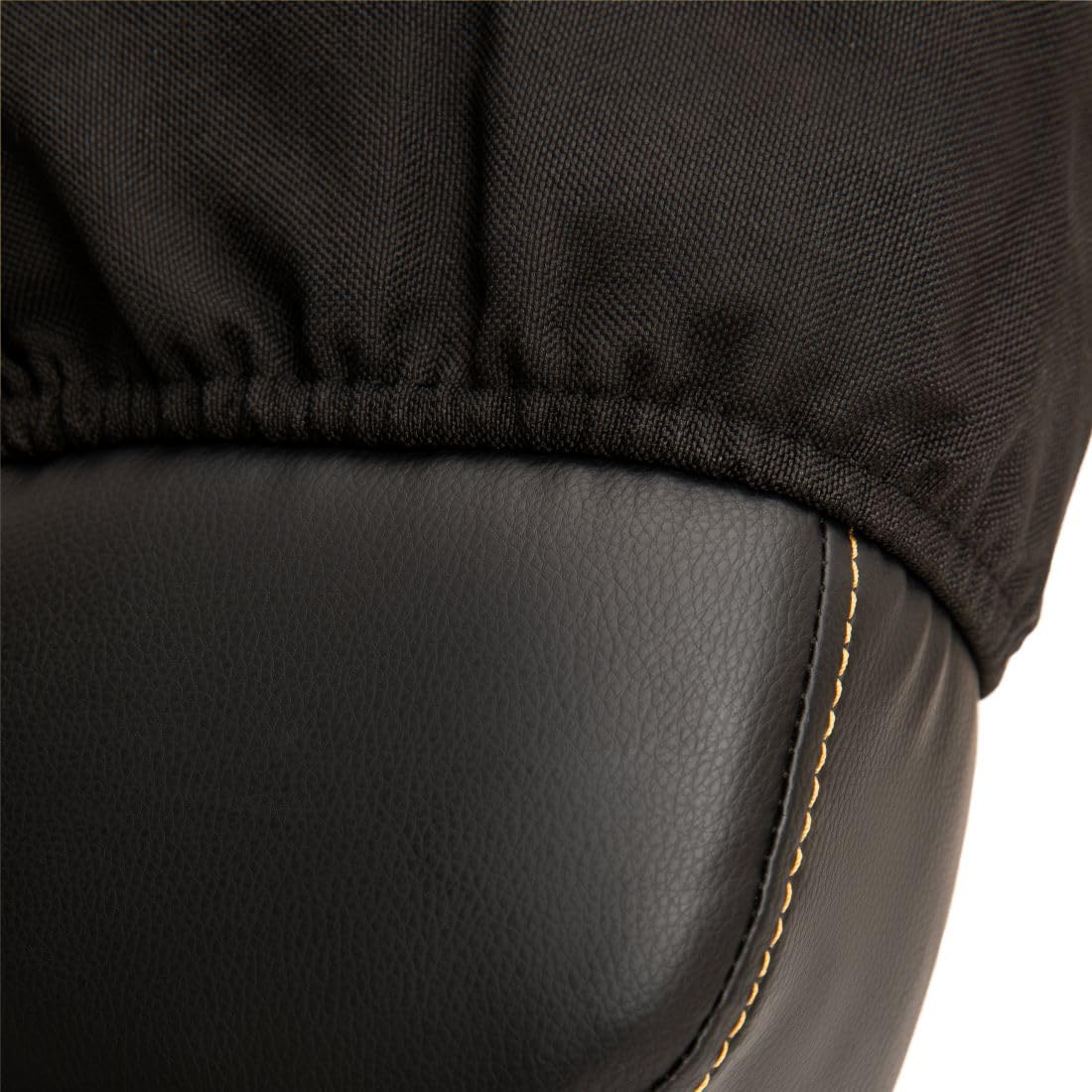 BLACK POINT O'KNEEL - Chaise à Genoux Ergonomique en Éco-Cuir avec Dossier | Siège Assis-Genoux Réglable pour Bureau & Maison | Posture Droite & Confortable | Housse en Lin Noir Incluse