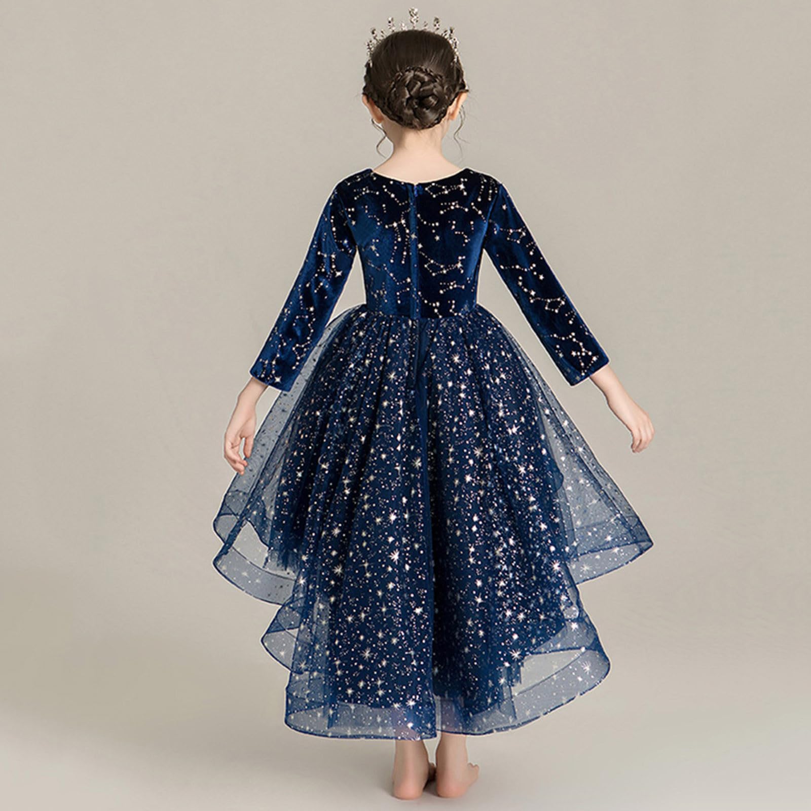 Generisch Vestito da principessa per bambine, grazioso, con paillettes, per feste e carnevale
