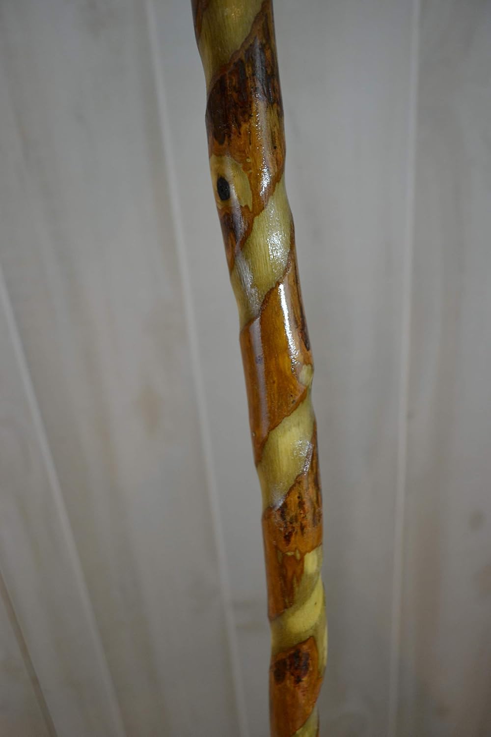 Spiral Walking Stick, Natural, Spiraled Staff in 60" Persimmon Wood from The Ozarks by Creation Carvings