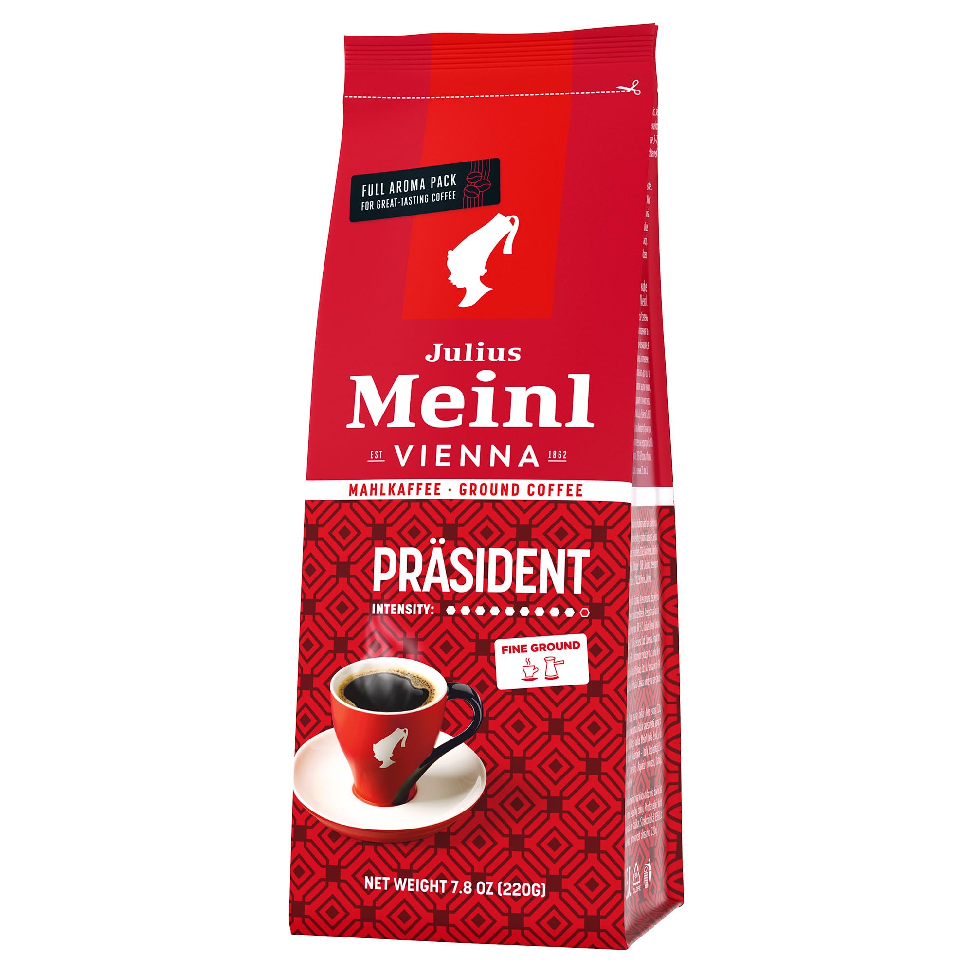 Julius Meinl Präsident Blend Öğütülmüş Filtre Kahve, Orta Kavrulmuş, Yumuşak İçim 220 g