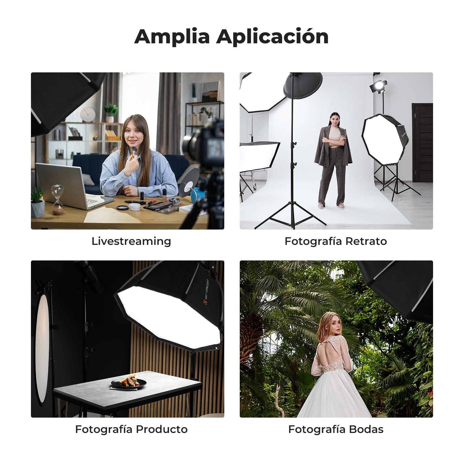 K&F CONCEPT Parabol Softbox de 90 cm/35 Pulgadas, Paraguas de liberación rápida Octagon Softbox con Rejilla de Panal de Abeja+difusor Suave + Bolsa portátil, Octogonal Softbox Bowens Mount para COB