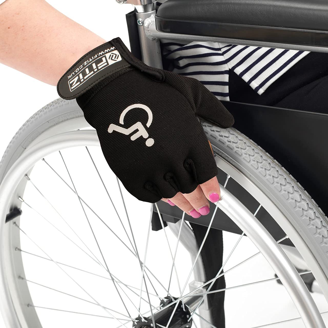 Guantes de Ciclismo para Silla de Ruedas, de Piel auténtica, Acolchados, Transpirables, sin Dedos, con Agarre Antideslizante