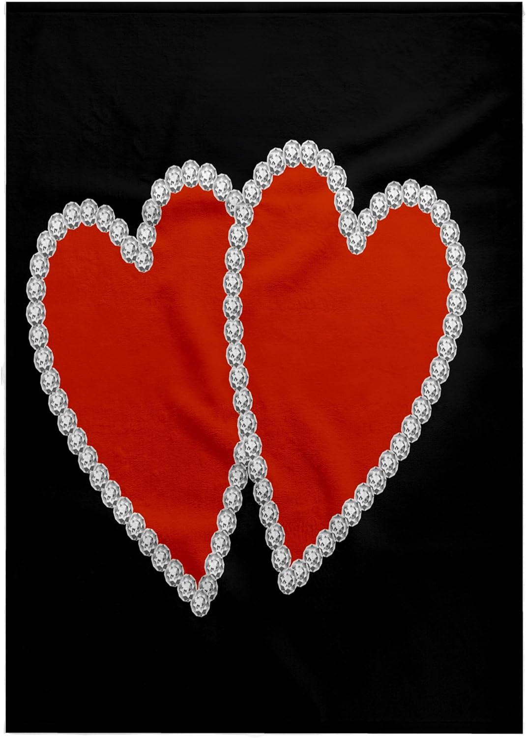 3dRose Twp Red Diamond Edged Hearts 22x30 Bath Hand Pool Towel