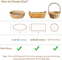 Vista 4 de Morepack Bolsas grandes de celofán/celofán, 30 x 40 pulgadas, bolsas transparentes de plástico OPP, envoltura de celofán para cestas de regalo