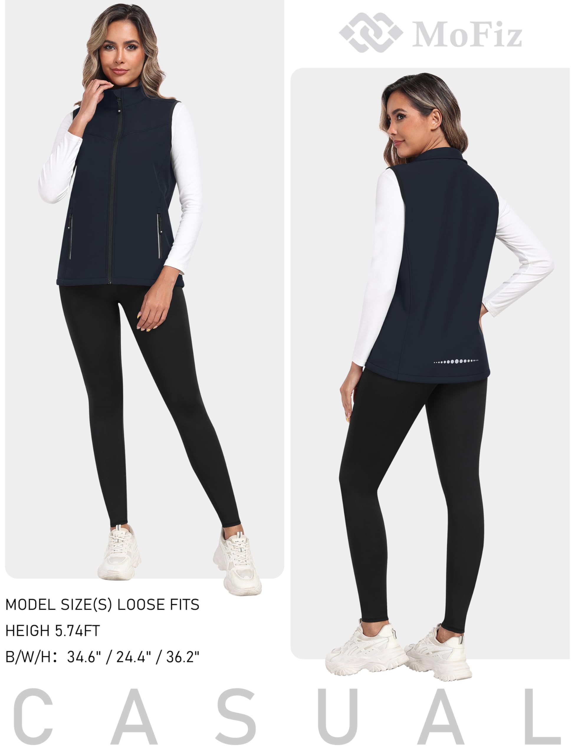 MoFiz Chaleco Ligero Softshell para Mujer Chaqueta sin mangas para Soft shell de acampada y marcha