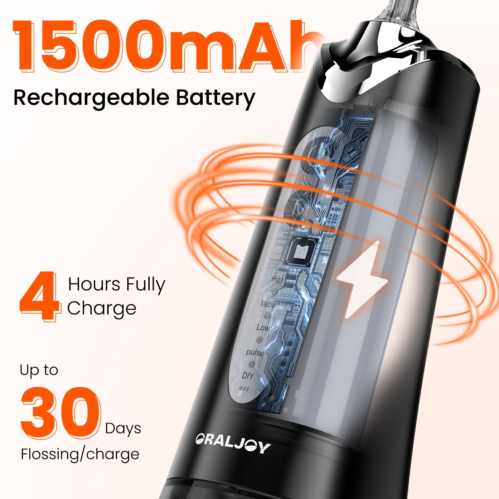 Púa de hilo dental de agua para dientes, irrigador oral portátil de 300 ml, limpiador de riego de viaje recargable, máquina de hilo dental eléctrica profesional y accesorios de irrigador, IPX7