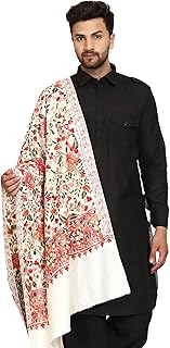 Men's Kashmiri Aari Embroidered Wool Shawl (I5222)
