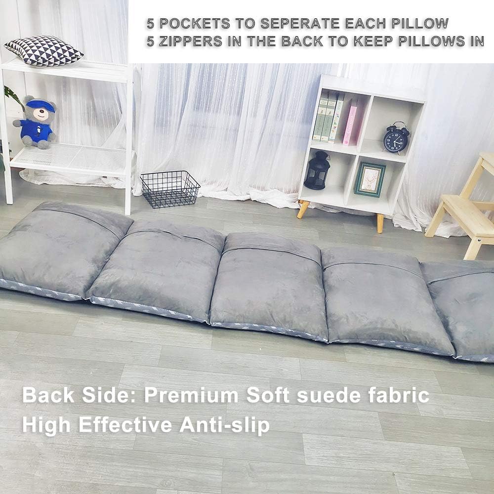 ICOPUCA Floor Lounger Pillow casing for boy Girl, Soft Minky Plush, Black Constellation Print, Cover/Sleeve/Casing ONLY! Perfect Reading and Watching TV Cushion - Excellent for Sleepovers, King Size;