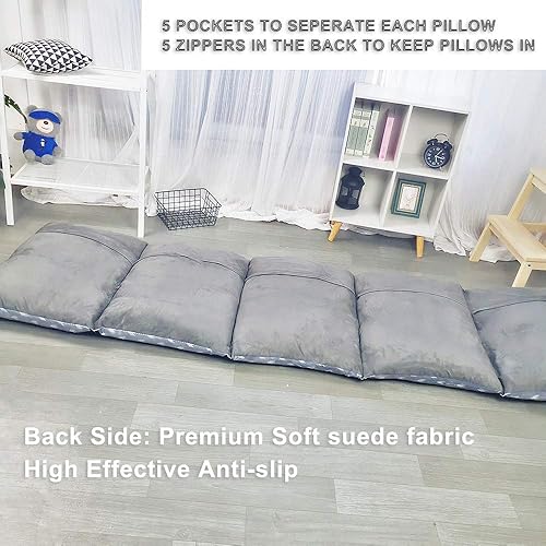 Miniatura 9 de Funda de almohada para tumbona de piso para niño y niña, sin almohada, felpa suave de Minky, estampado de constelación negra, solo funda  funda.