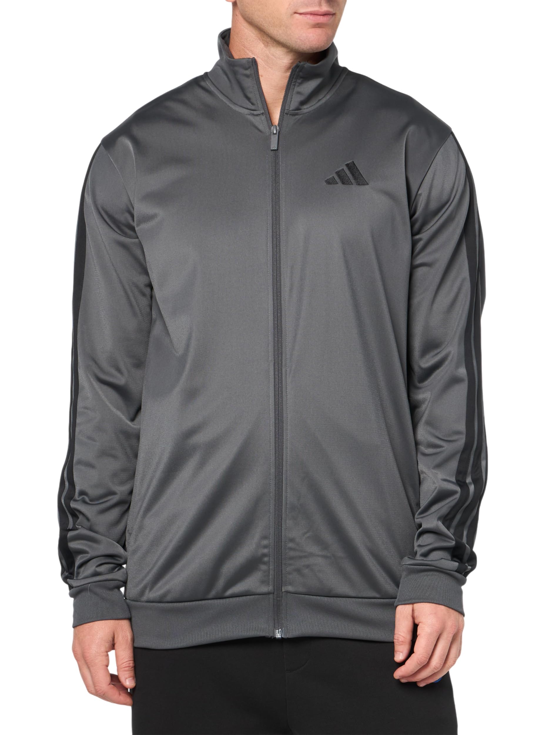adidas Men's 3-Stripes Tricot Track Top, Grey, Medium Tall-image-46