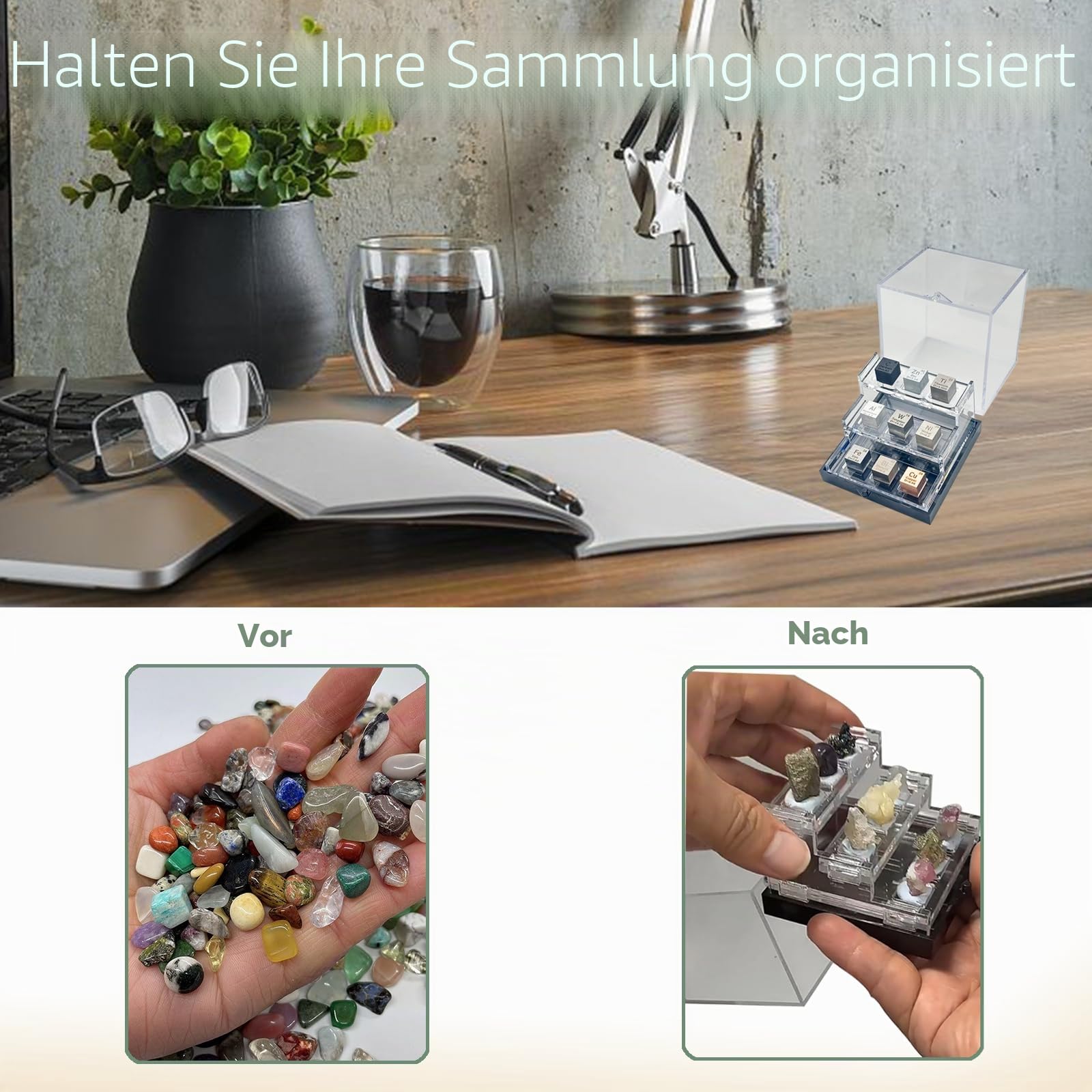 0,39 Zoll Element Würfel Set 9 Stück mit 3-Ebenen Acryl-Displayständer 10 mm Periodisches Element Würfel-Sammlung Geschenk für Studenten Lehrer Wissenschaft Chemie-Liebhaber