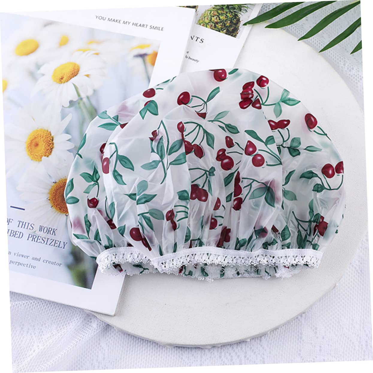 Housoutil 18piezas Gorro De Ducha Reutilizable Para Adultos Coloridas Diseño De Puntos Gorro De Baño Elástico Baño Cómodo y Divertido