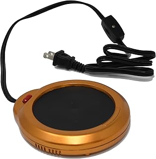 Home-X - Mug Warmer, Multipurpose Heating Pad for Desktop Heated Coffee & Tea or Candle & Wax Warmer, Copper Finish