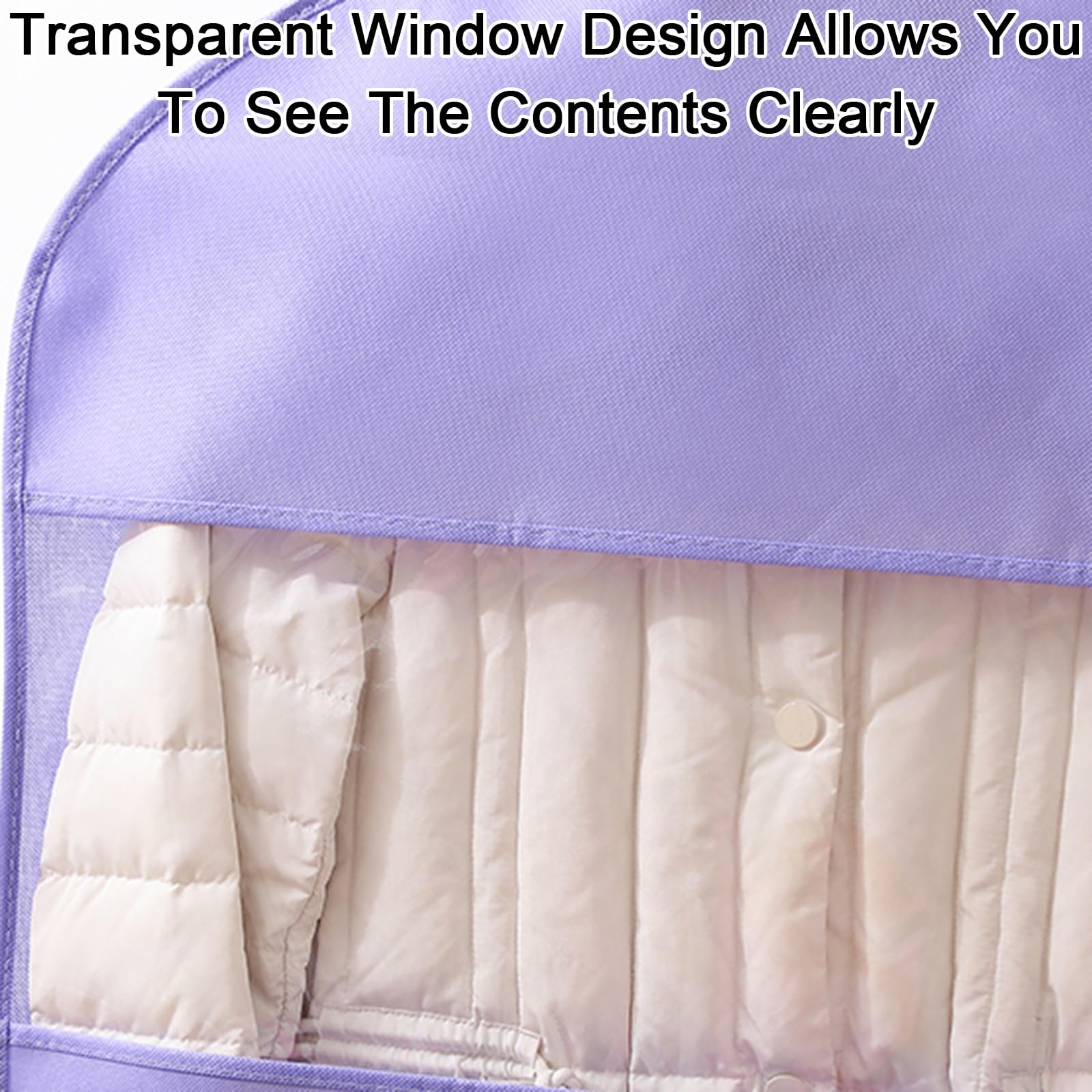 Paquete de 10 Fundas Ropa de Tela no Tejida, Funda Traje con Ventana Transparente y Cremallera para Vestidos, Abrigos y Uniformes(60x110cm/24x43in)