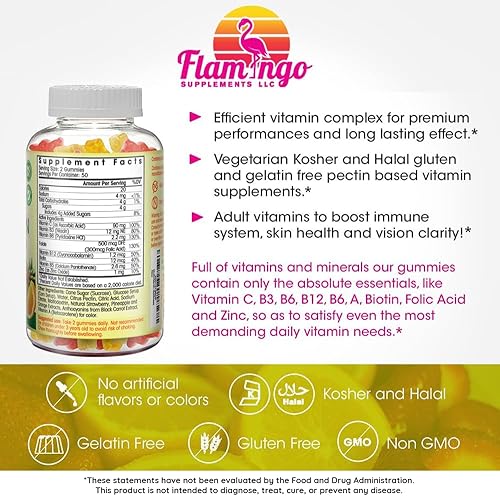 Miniatura 2 de Gomitas multivitamínicas | Apto para veganos, Kosher Halal sin gluten ni gelatina, sin OMG, para hombres, mujeres y niños, 3 sabores naturales |