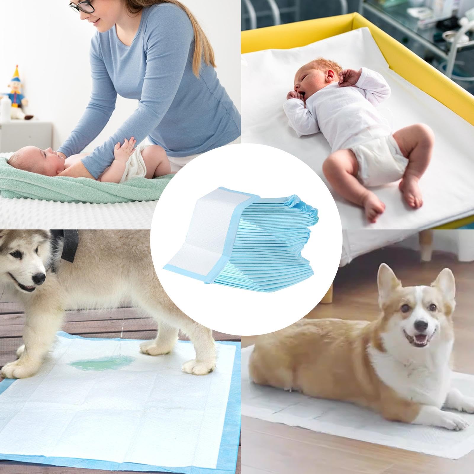 Fasciatoio impermeabile – 100 tappetini per fasciatoio, per adulti, traspiranti e assorbenti, design 5 strati, per , cuccioli e adulti, 33 x 45 cm, in tessuto non tessuto