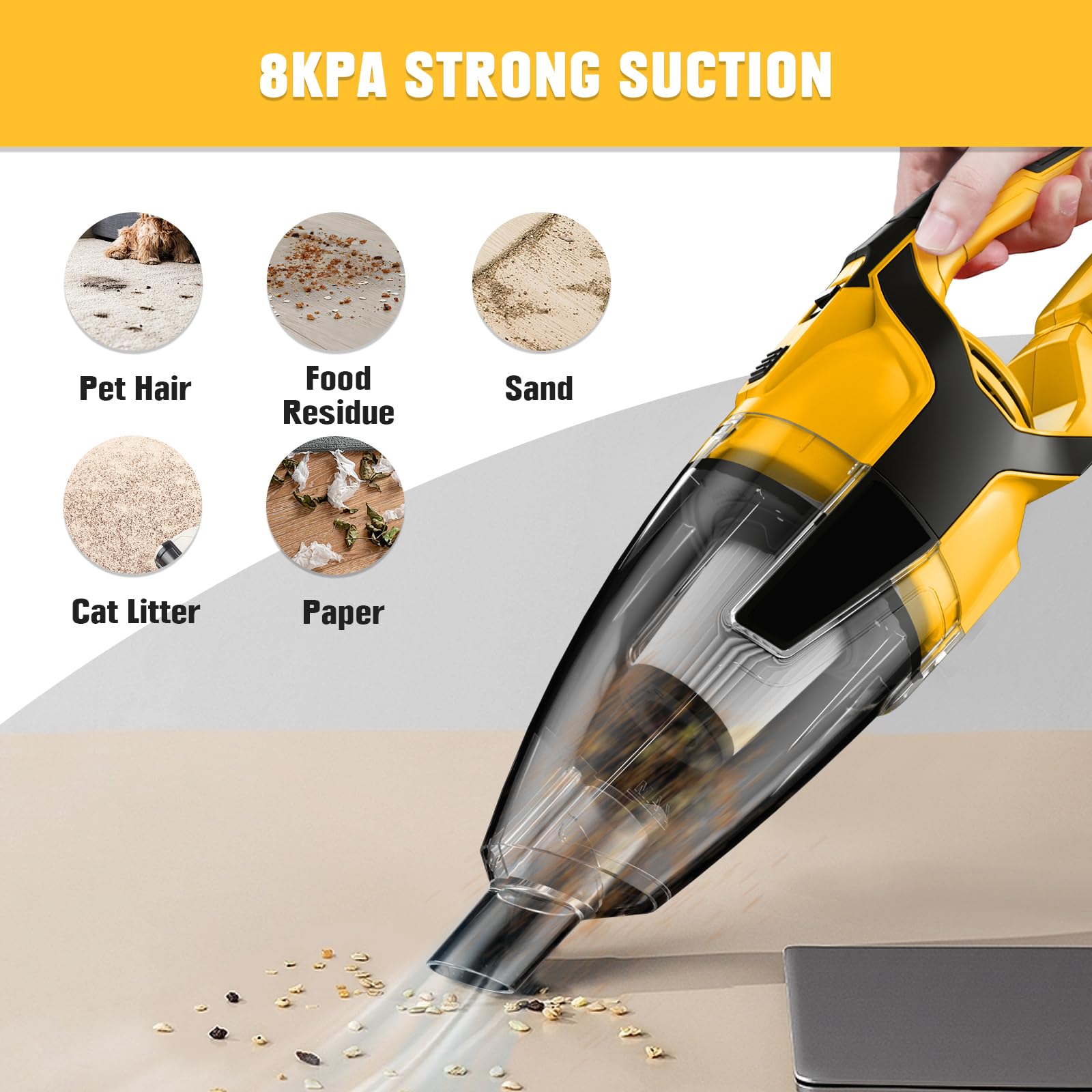 Amazon | 120W Cordless Handheld Vacuum Cleaner for DeWALT 20V 60V