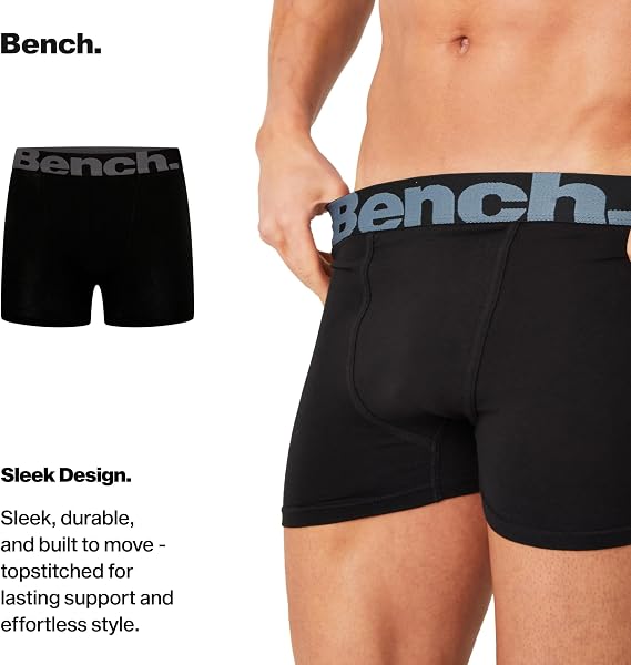 Bench Men's Suttonia Boxer Shorts Multipack, 7 Pack, Black