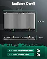 Vista 2 de SCITOO Radiador compatible con Mitsubishi Eclipse CU2405 2000 2001 2002 2003 2004 2005