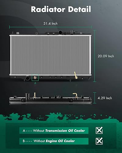 Vista 877 de SCITOO Reemplazo completo del radiador de aluminio para 1993-1998 para Toyota para T100 2.7L 3.0L 3.4L 2090 Radiador