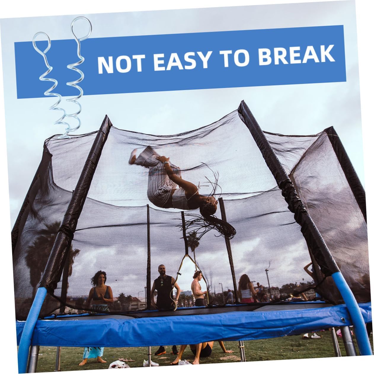 TOYANDONA 4pcs Heavy Duty Spiral Tent Stakes for Camping Beach and Garden – Sturdy Iron Ground Anchors for Tents Canopies and PET Securing