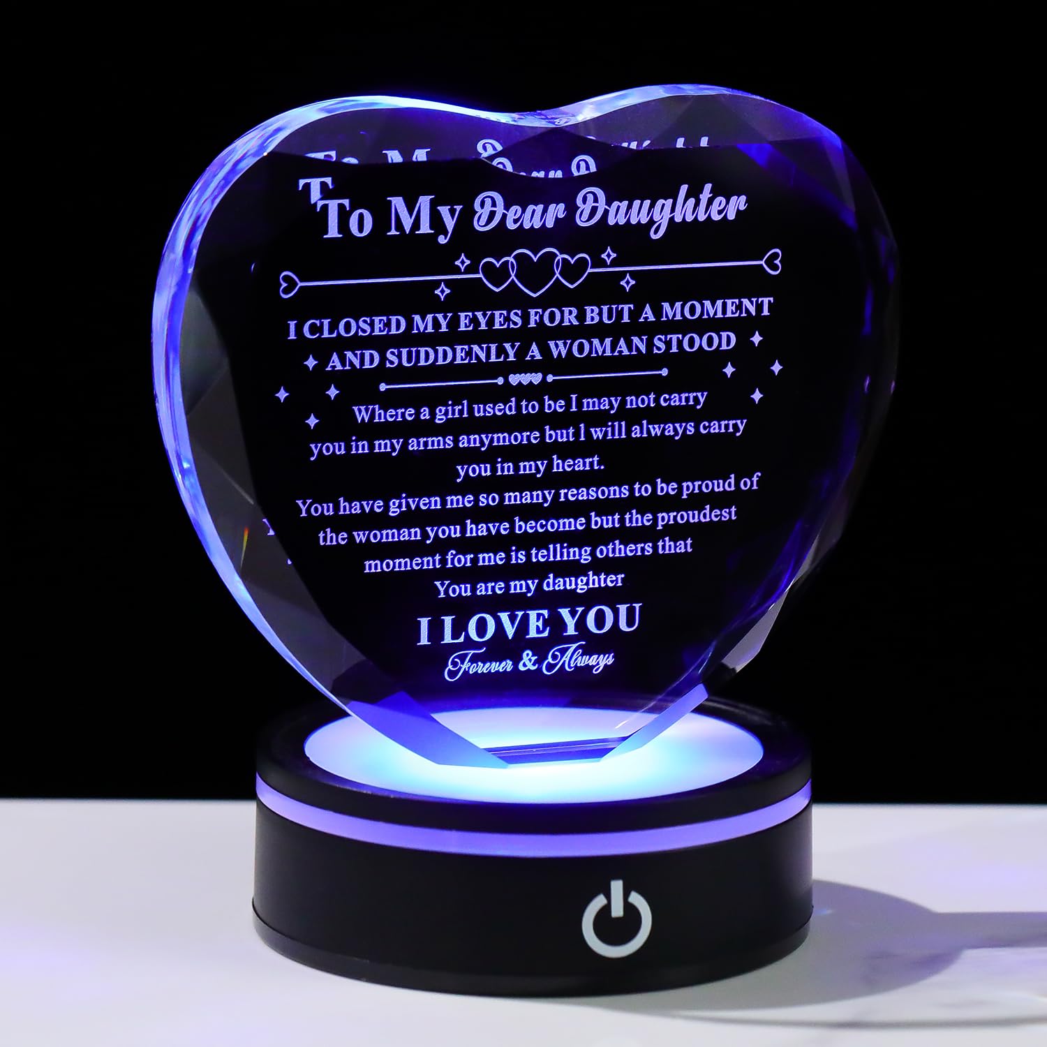 Bluebook Heart-Shaped Crystal Plaque