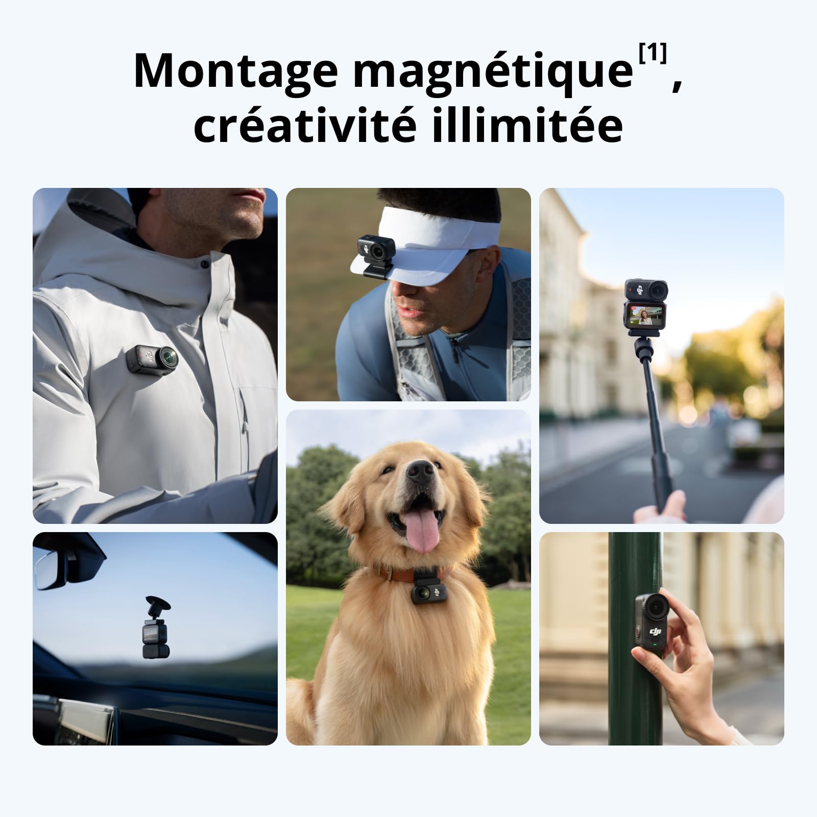 DJI Osmo Nano Bundle Standard (64 Go) - Petite caméra vlog 4K/60 IPS avec capteur 1/1,3″, vidéo FOV Large 143°, 200 Min d'enregistrement, caméra POV magnétique 4K pour Le Sport, Le vlog
